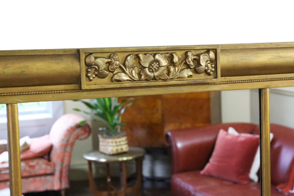 Antique large gilt overmantle wall mirror 19th Century fine quality View IV