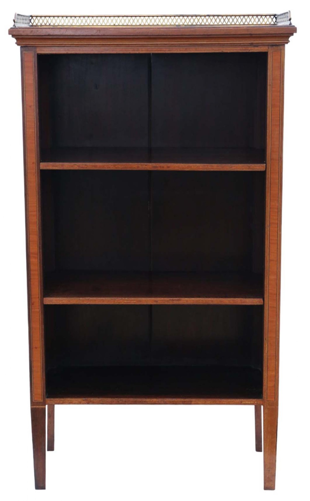 Antique C1900 Inlaid Mahogany Adjustable Bookcase - Fine Quality Piece