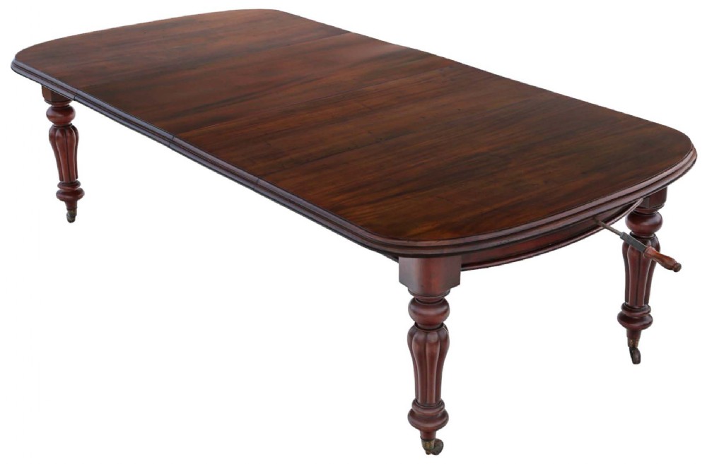 Antique Mid-19th Century Mahogany Extending Dining Table - Large, Fine Quality (Approx. 8'1