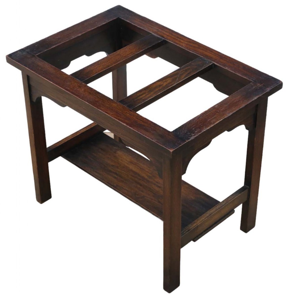 Antique Art Nouveau Oak Luggage Stand - Quality Rack from circa 1910