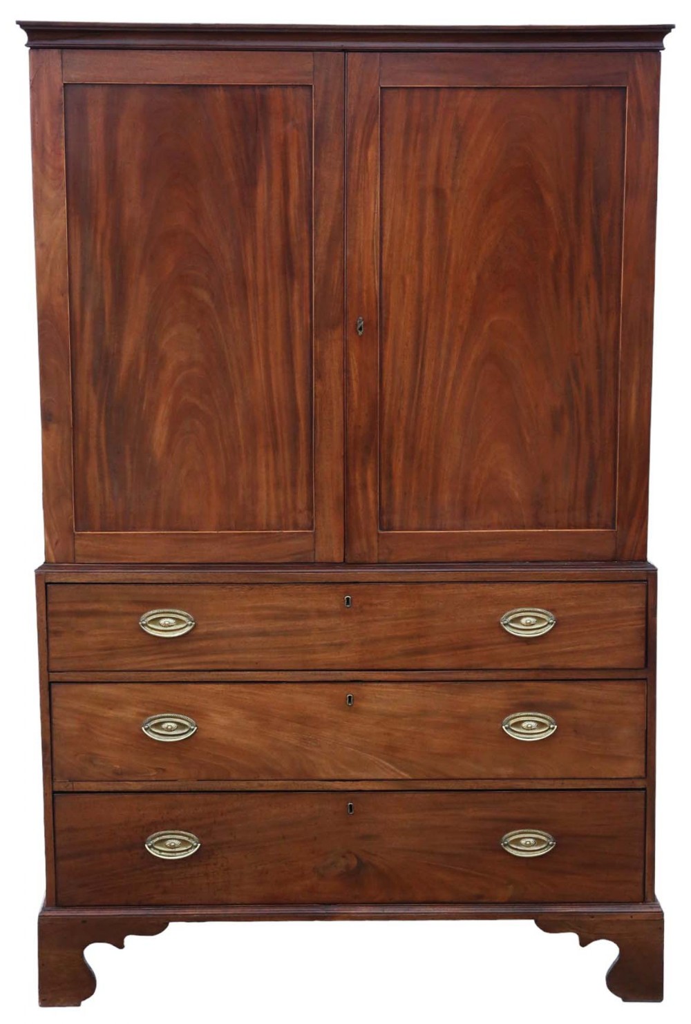 Fine Quality Antique 19th Century Georgian Mahogany Linen Press Wardrobe