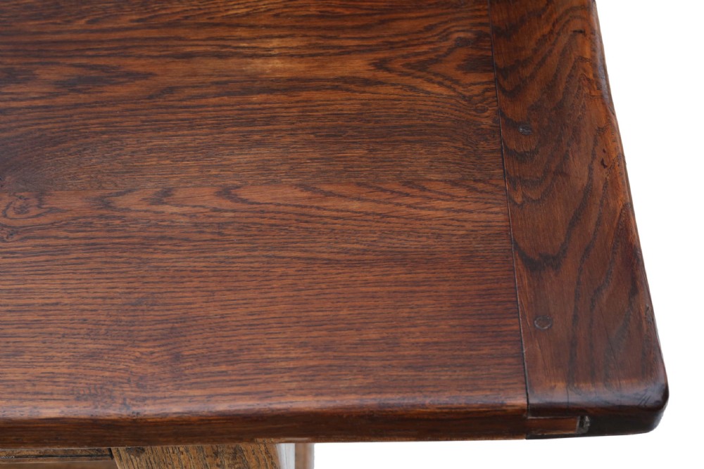 Large, Fine Quality Antique Oak Refectory Dining Table - C1920 View VII