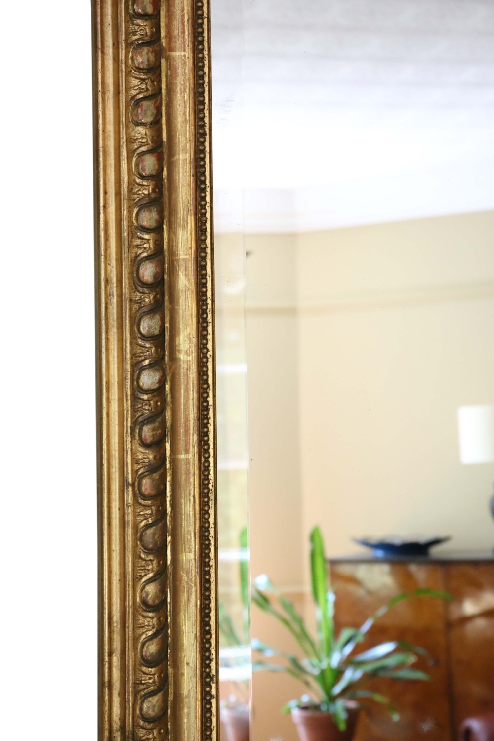 Antique Large 19th Century Gilt Overmantle Wall Mirror – High-Quality Ornate Design View V