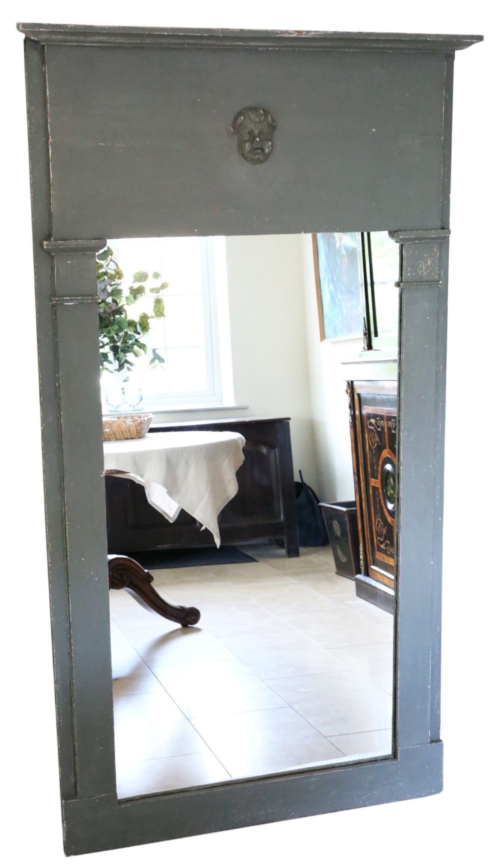 Antique Large French Painted Chateau Overmantle Wall Mirror 18/19th Century – High-Quality Design