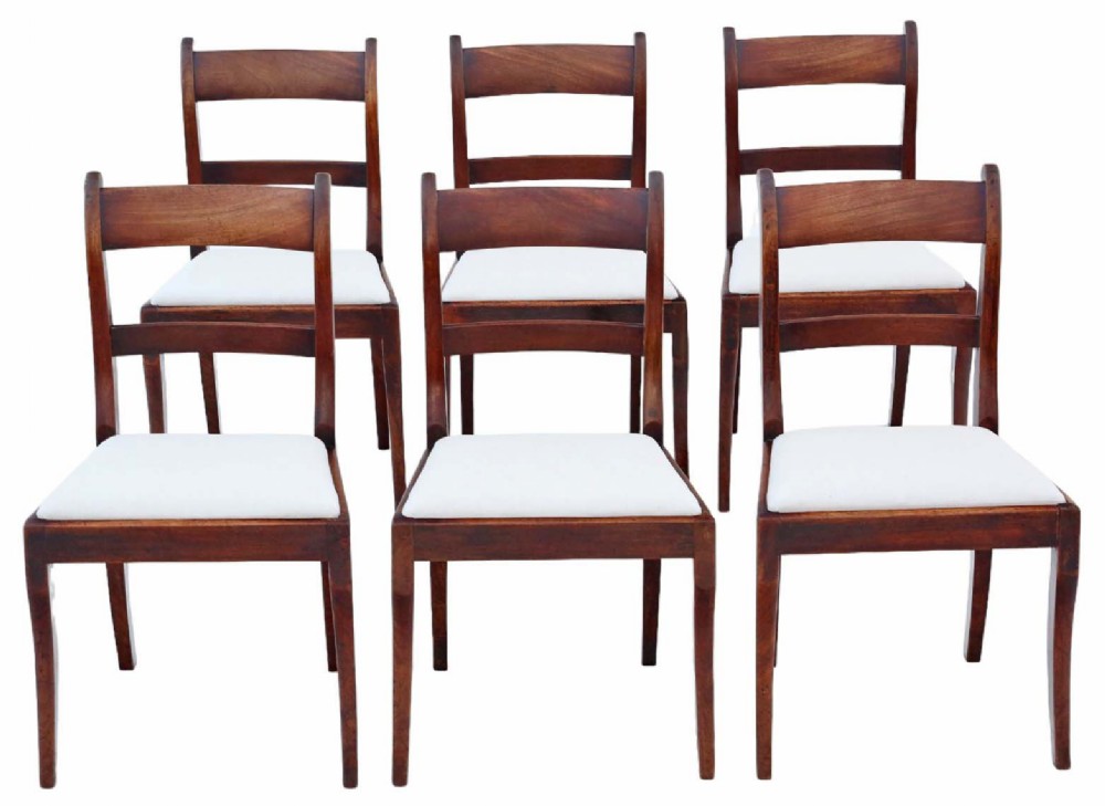 
Antique quality set of 6 19th Century Mahogany dining chairs