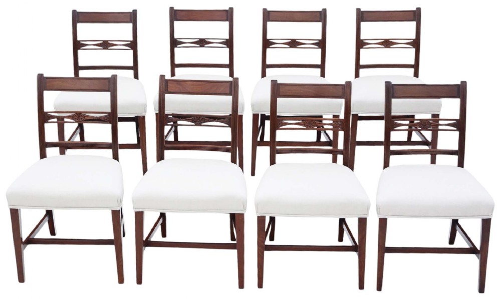 Antique quality set of 8 early 19th Century Mahogany dining chairs