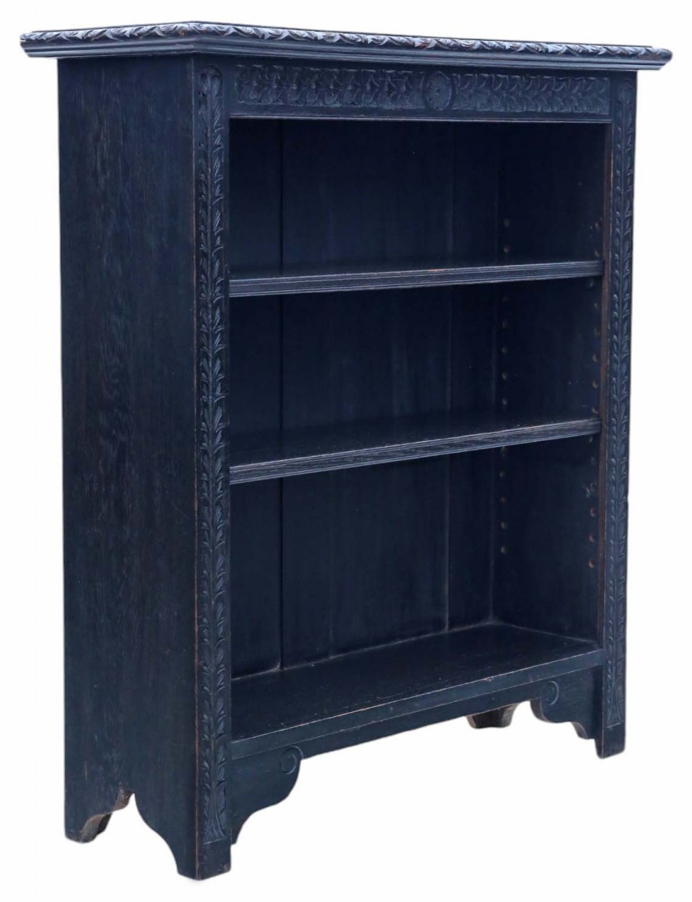 Large Quality Antique Gothic ebonised oak Adjustable Bookcase - Circa 1900