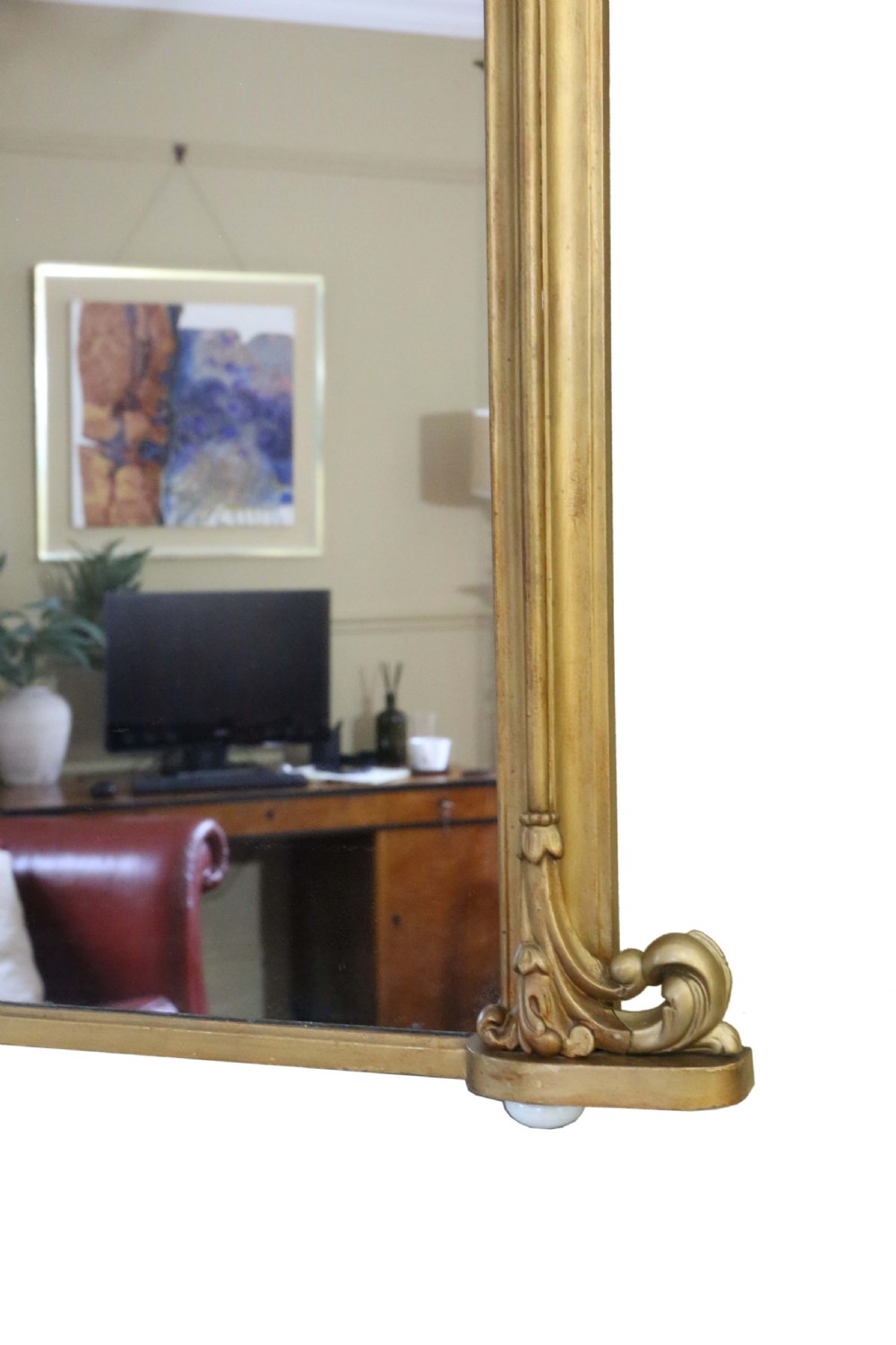 Antique Large 19th Century Gilt Overmantle Wall Mirror – High-Quality View VII