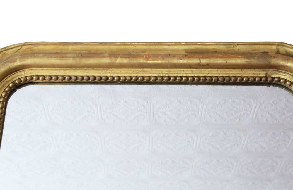 Antique Large 19th Century Gilt Overmantle Wall Mirror High-Quality View V