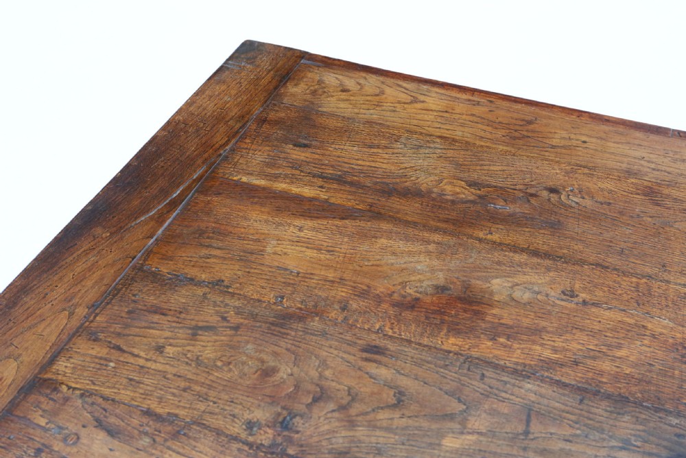 Antique c.1800 Oak Farmhouse Dining Table – Fine Quality Kitchen Table with Drawers at Both Ends View X