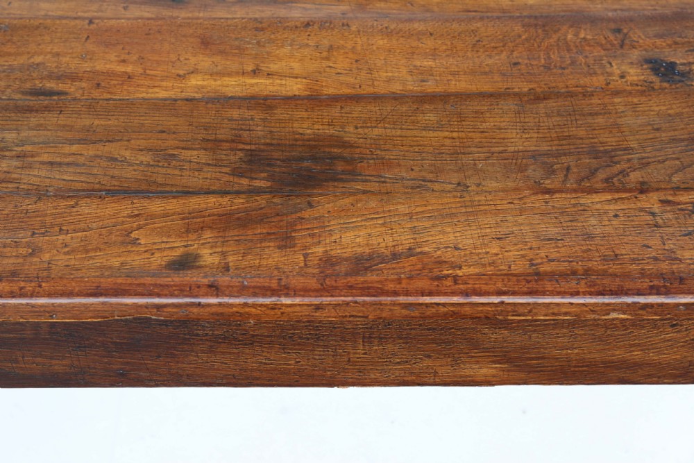 Antique c.1800 Oak Farmhouse Dining Table – Fine Quality Kitchen Table with Drawers at Both Ends View XI