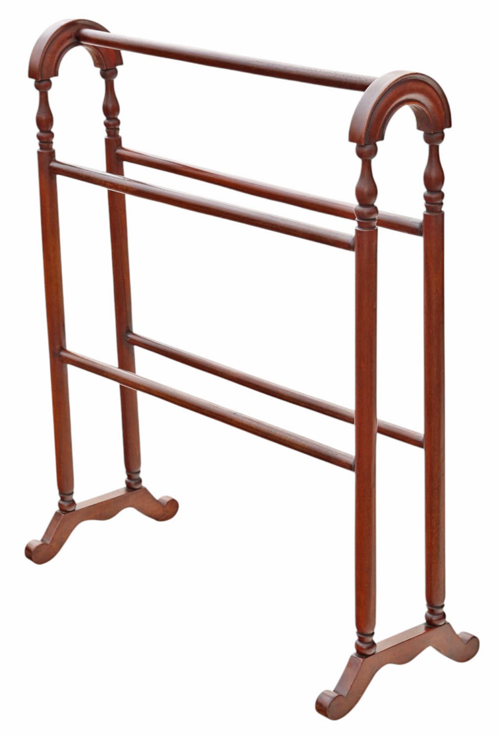 Antique c.1900 Mahogany & Walnut Towel Rail Stand – Fine Quality Original