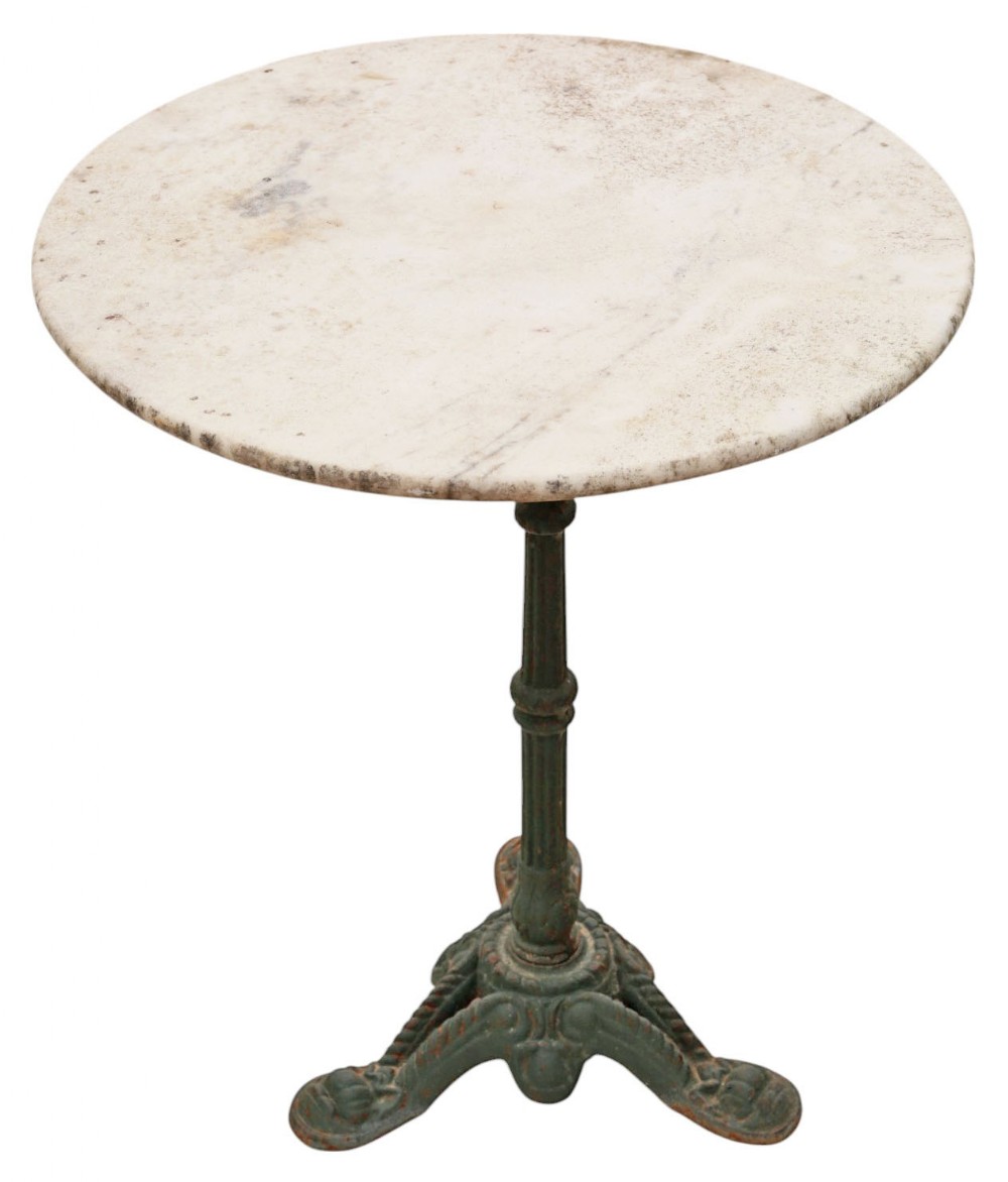Antique C1900 Marble & Cast Iron Bistro Table – Kitchen Garden Dining Table