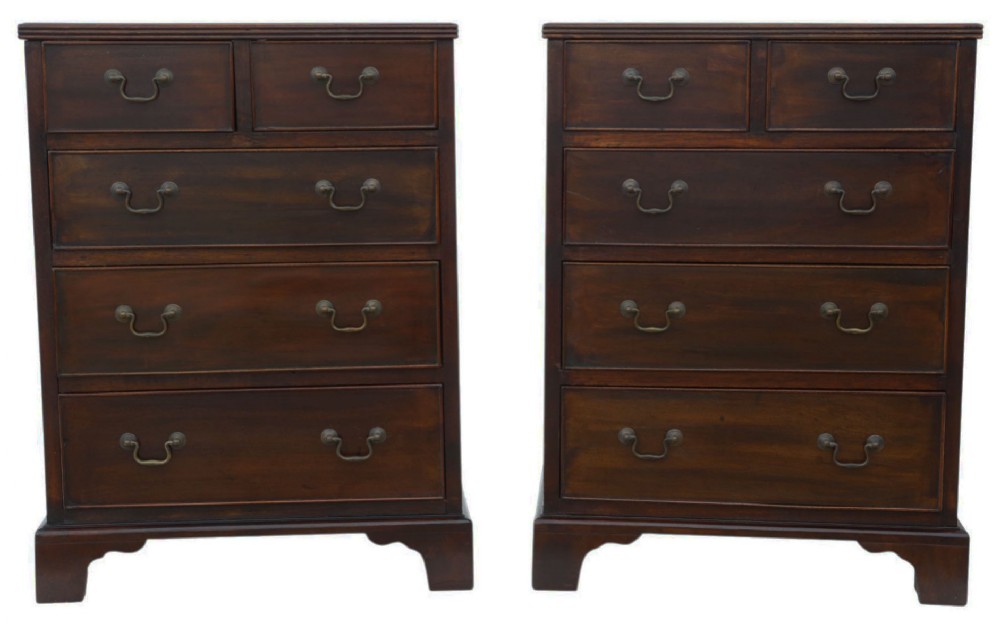 Antique c.1900 Mahogany Pair of Bedside Tables – Fine Quality Nightstands