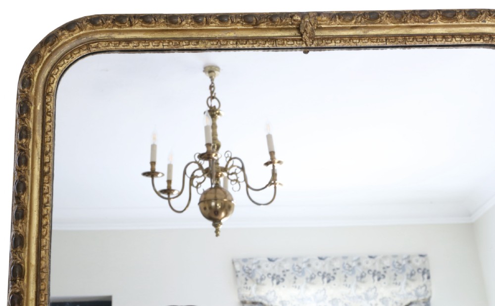 Large 19th Century Antique Gilt full height floor Mirror – Gold Vintage Statement Frame London Maker Charles Nosotti View III