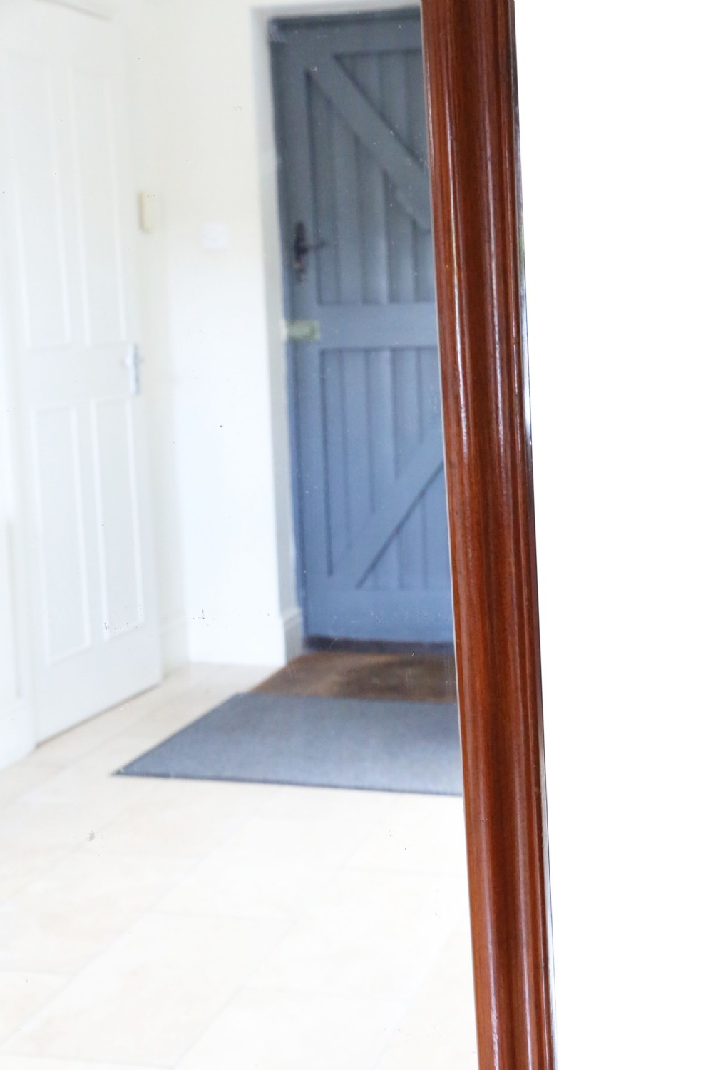 Large 19th Century Antique Mahogany Full-Height Floor Mirror – Statement Frame View V