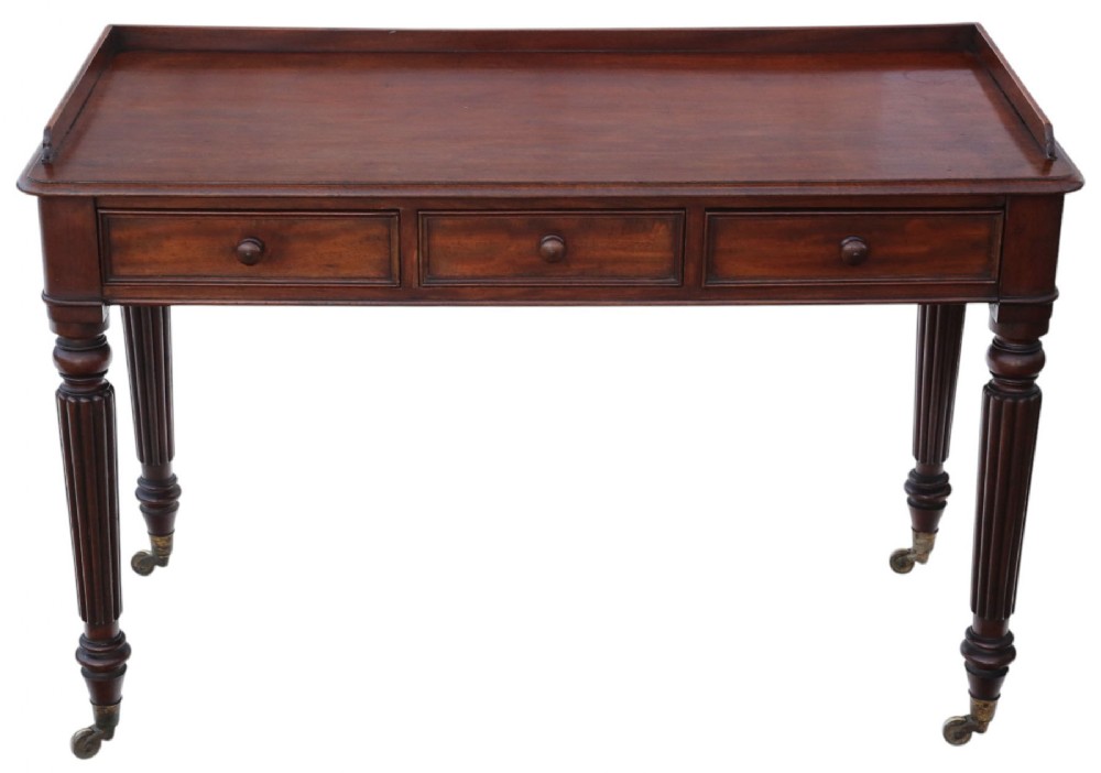 Antique 1830 Mahogany 3-Drawer Writing Desk – Fine Quality 19th Century