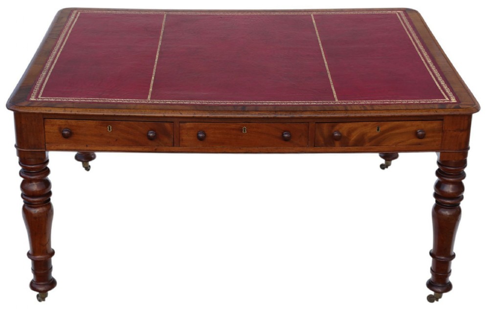 Antique c.1840 Large 19th Century Partners Writing Desk – Fine Quality