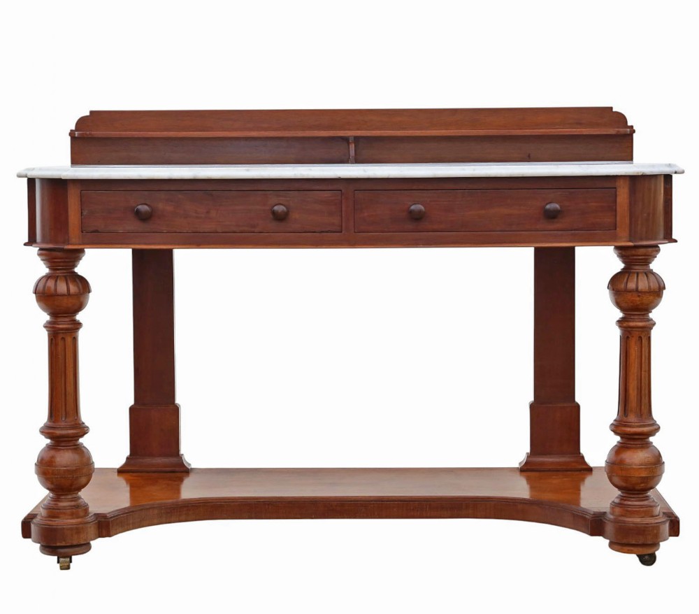 Antique 19th Century Mahogany & Marble Washstand- c.1870