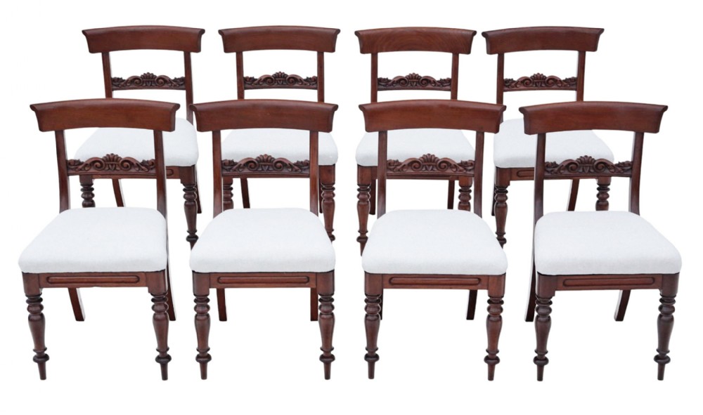 Antique 19th Century Set of 8 Mahogany Dining Chairs – Fine Quality Furniture
