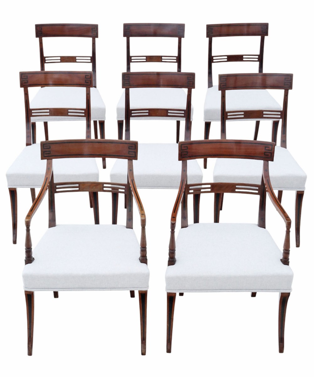 Antique Early 19th Century Georgian Mahogany Dining Chairs – Set of 8, Fine Quality