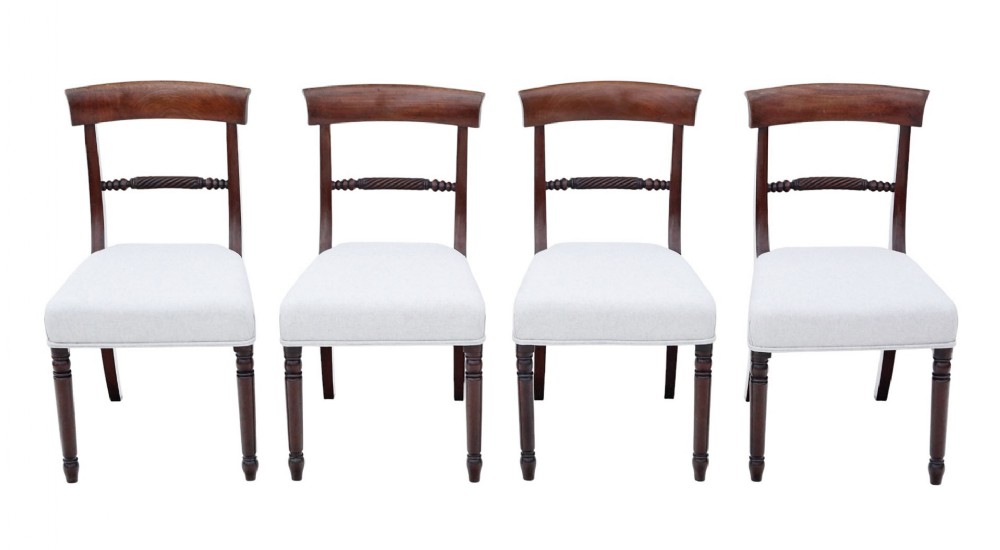 Antique 19th Century Mahogany Set of 4 Dining Chairs – Fine Quality Furniture