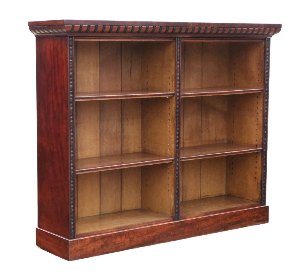 Antique 19th Century Mahogany Adjustable Shelved Bookcase – Fine Quality