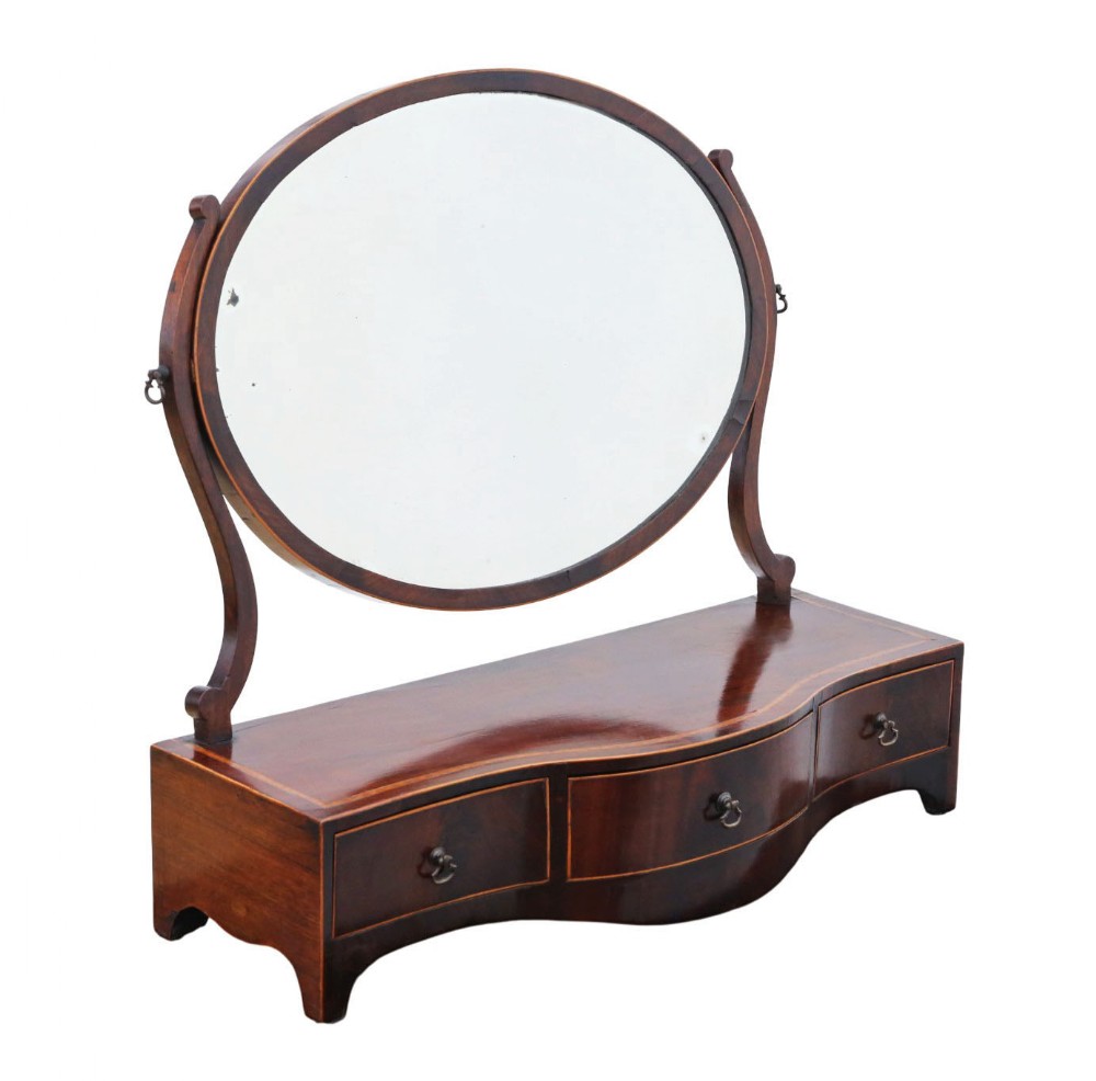 Antique Early 19th Century Inlaid Mahogany Dressing Table Swing Mirror – Fine Quality