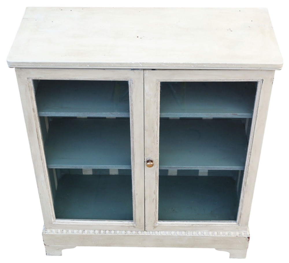 Antique 19th Century Painted Glazed Adjustable Display Cabinet – Quality View V