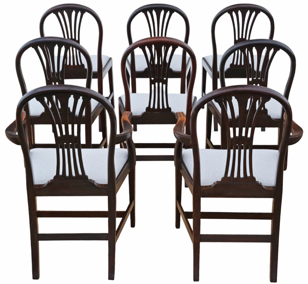 Antique 19th Century Mahogany Dining Chairs – Fine Quality Set of 8 (6+2) View VI