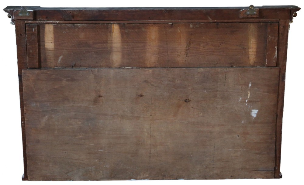 A 19th-century Regency overmantel mirror featuring an off-white painted frame with a classical chariot relief frieze above three mirror plates flanked by fluted pilasters. View VIII