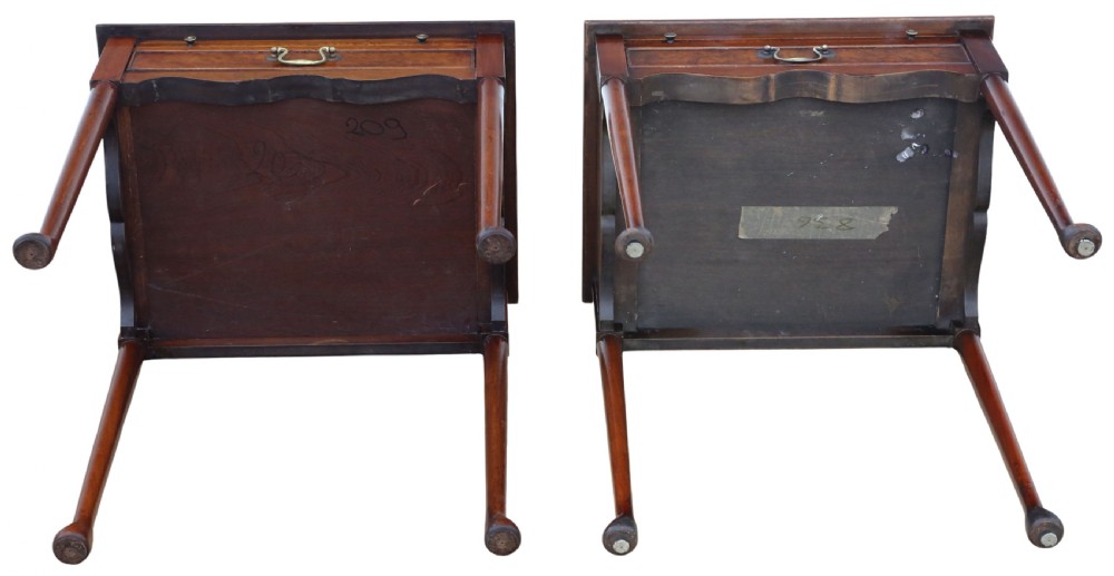 Fine Quality Vintage Mid-Century C1950 Pair of Burr Walnut Bedside Tables from The Savoy Hotel, London View X