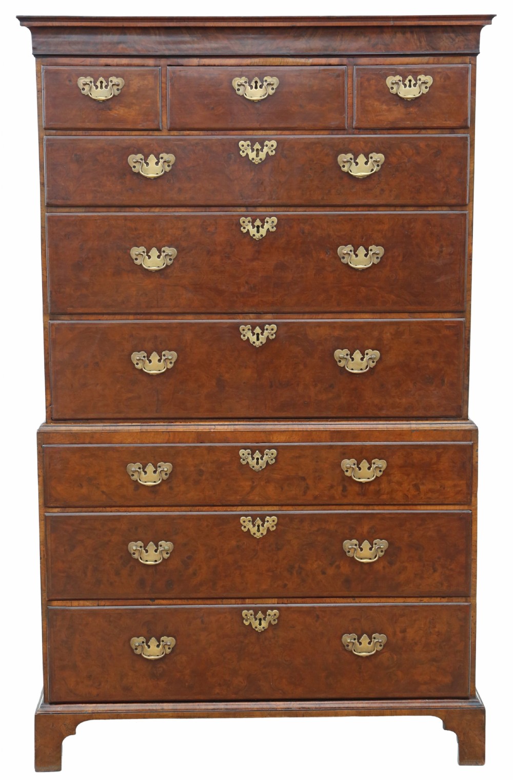 Antique 18th Century Burr Walnut Tallboy Chest-on-Chest of Drawers- Fine Quality View III