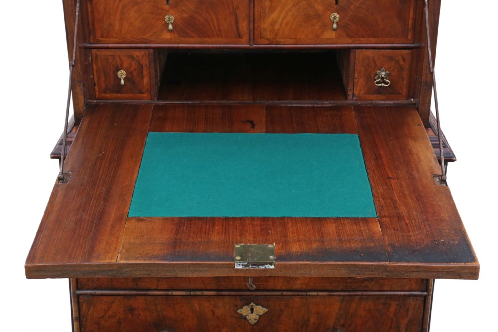 Antique Queen Anne Early 18th Century Inlaid Burr Walnut Escritoire Desk – Fine Quality View III