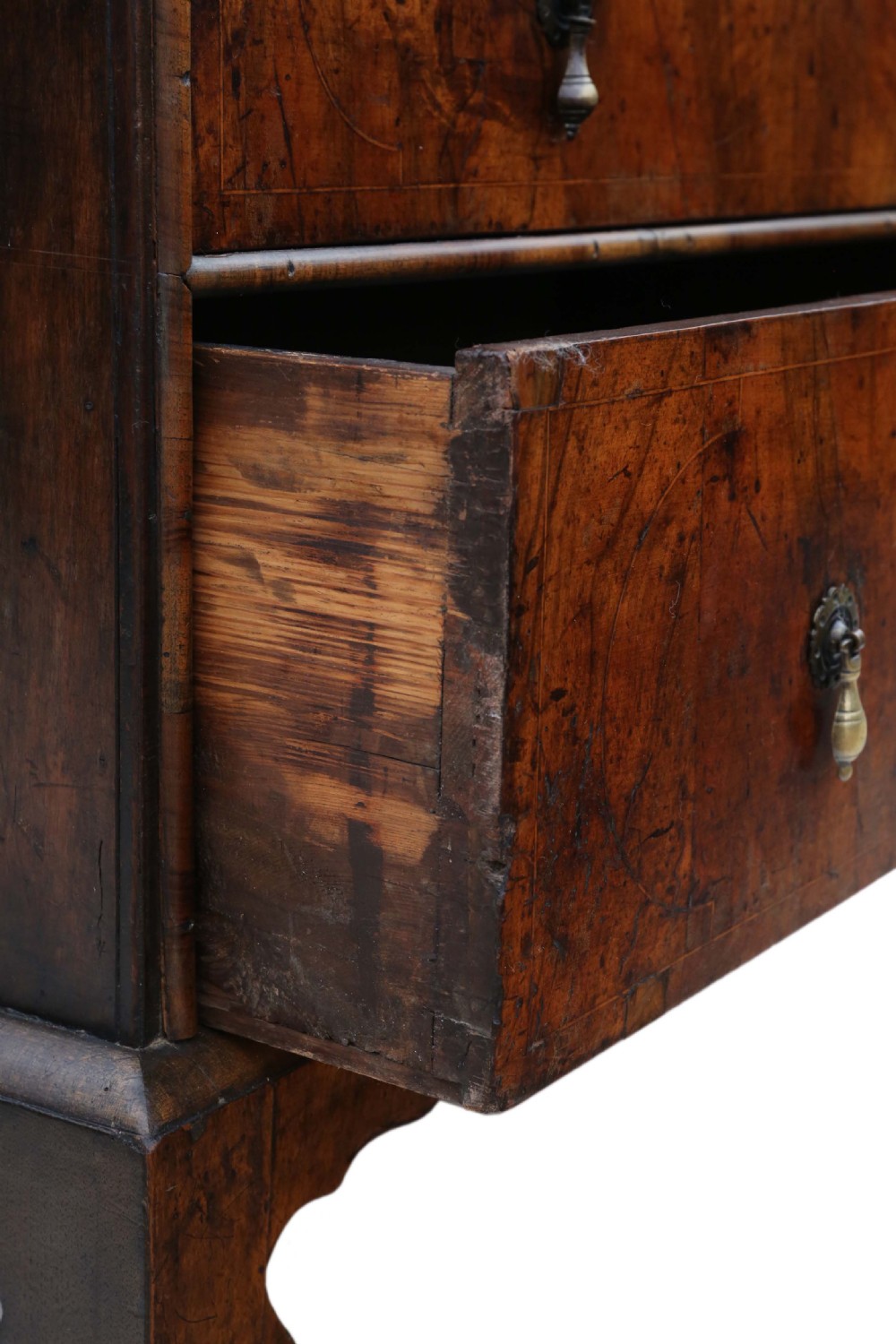 Antique Queen Anne Early 18th Century Inlaid Burr Walnut Escritoire Desk – Fine Quality View XII