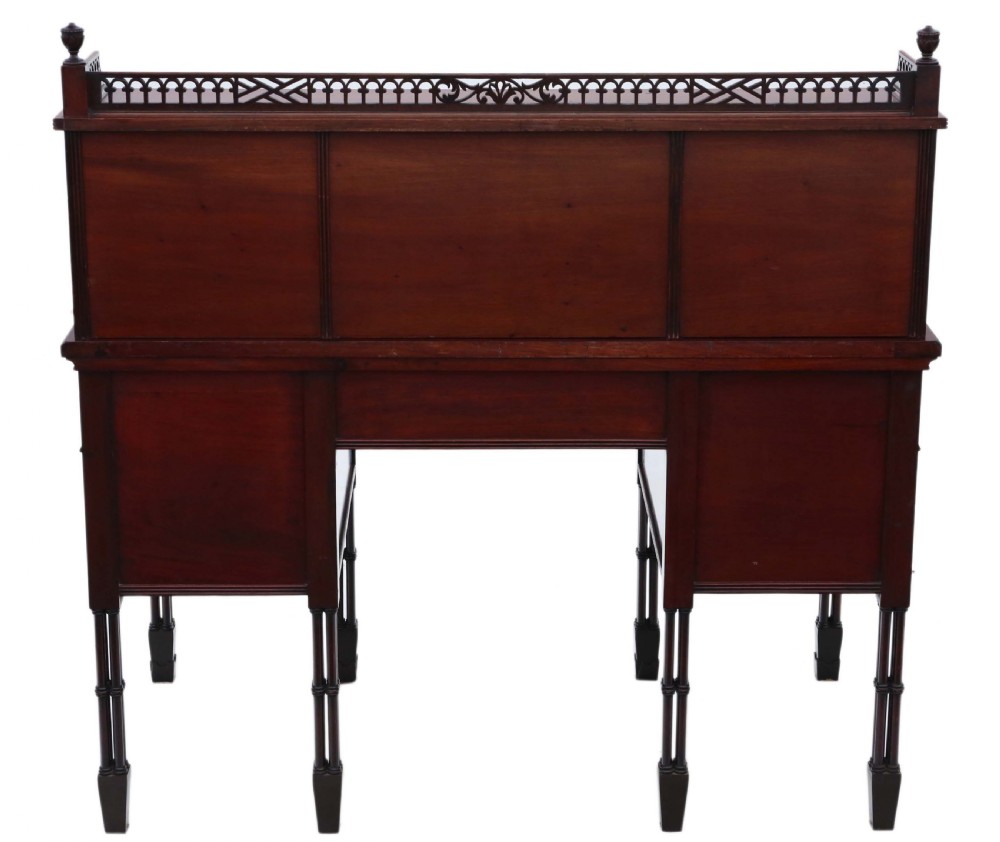 Antique Victorian Mahogany Twin Pedestal Desk by Edwards & Roberts - High Quality View XVII