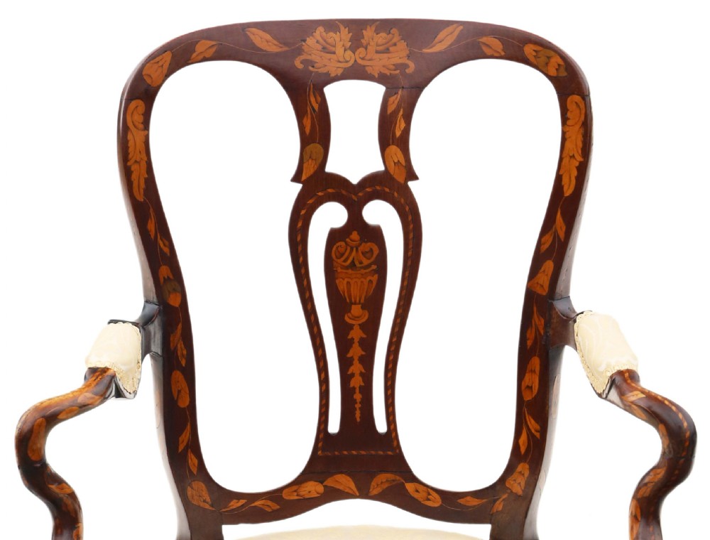 Antique Fine Quality 18th Century Dutch Marquetry Armchair View VII