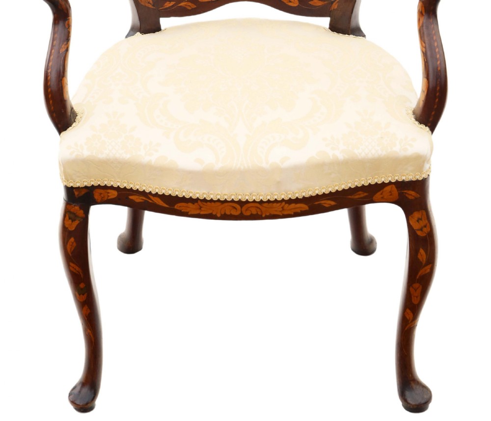 Antique Fine Quality 18th Century Dutch Marquetry Armchair View VIII