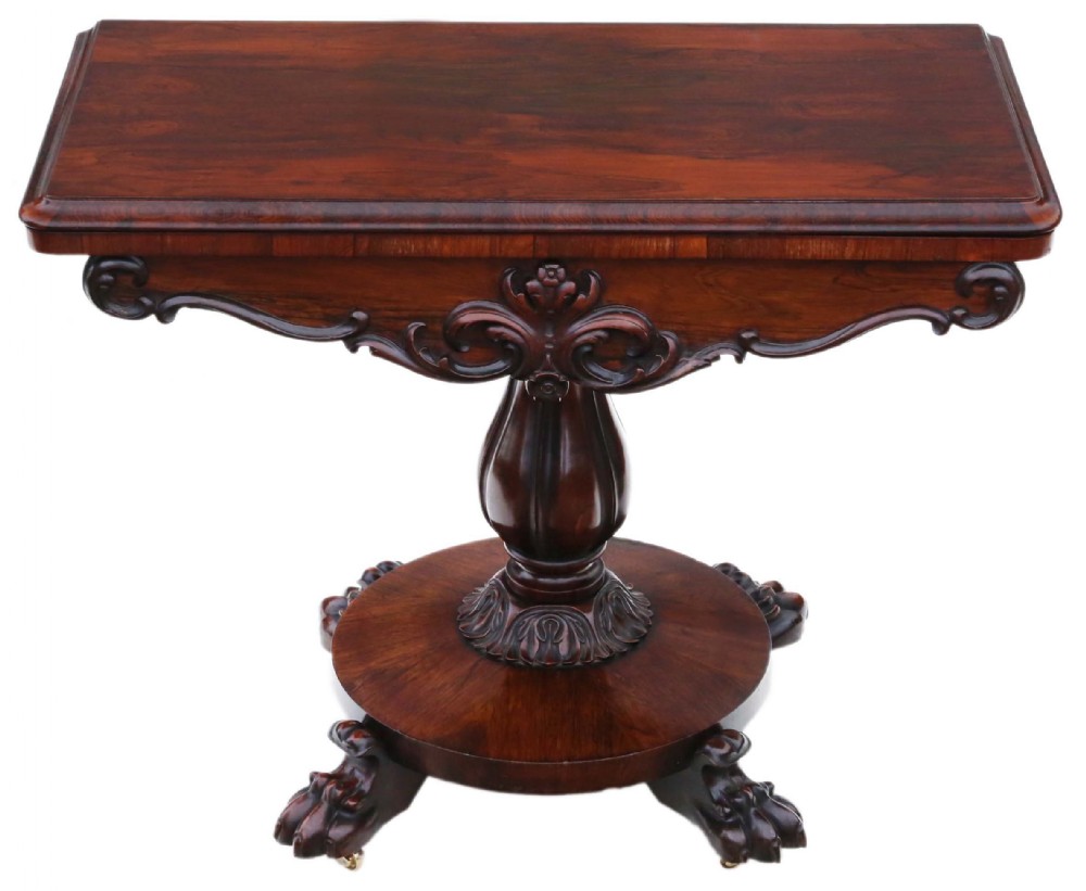 Very Fine quality Regency folding rosewood card tea console table C1825 - 19th Century