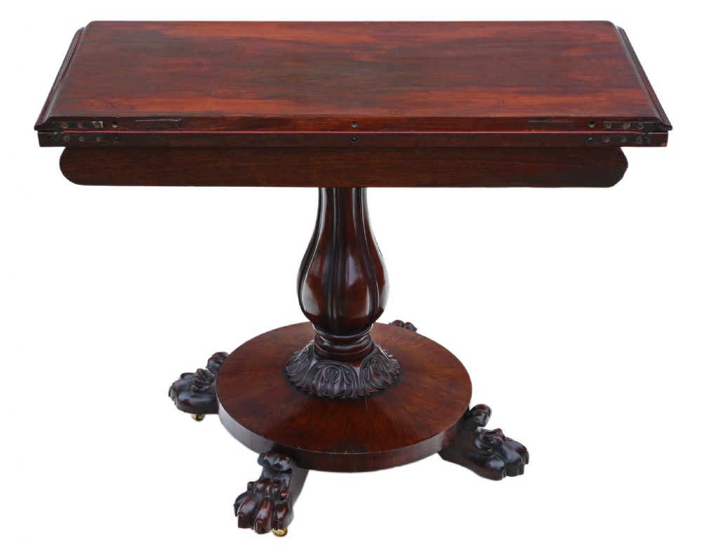 Very Fine quality Regency folding rosewood card tea console table C1825 - 19th Century View X