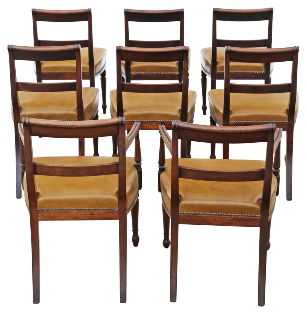 Antique Early 19th Century Fine Quality Set of 8 Georgian Dining Chairs