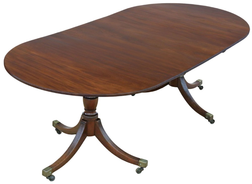 Antique 19th Century ‘D’ End Twin Pedestal Dining Table – Fine Quality View II