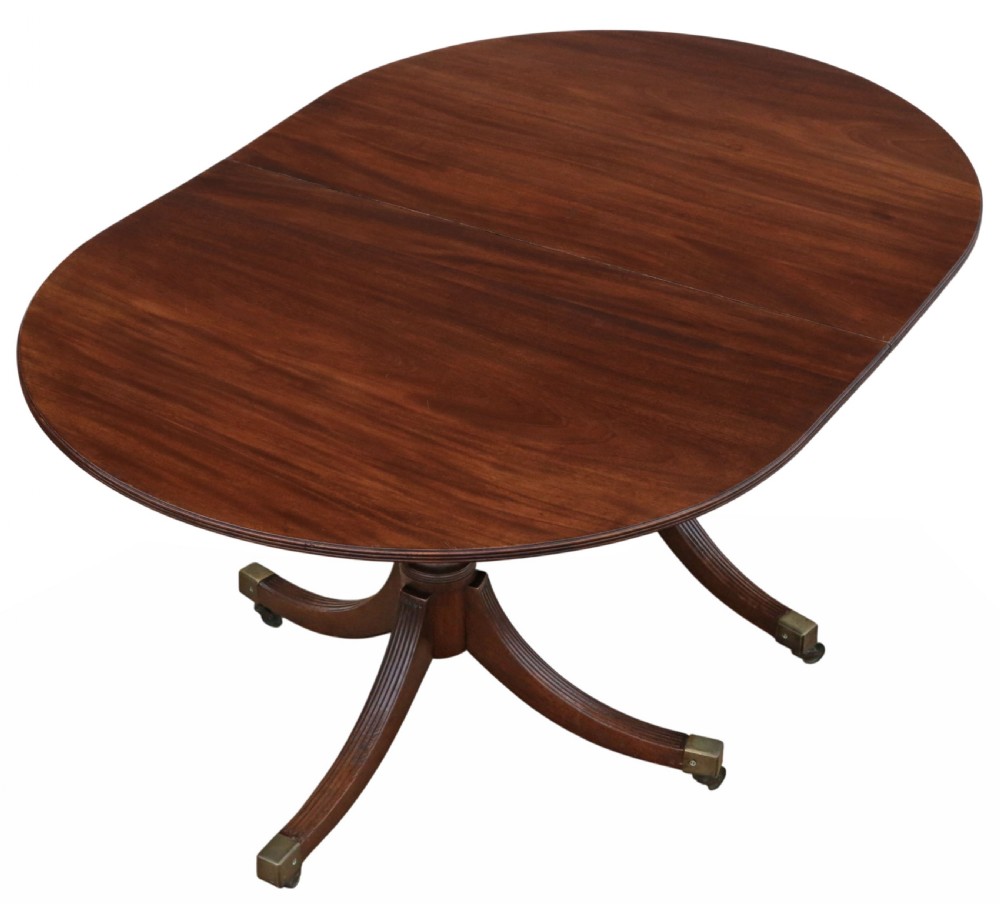 Antique 19th Century ‘D’ End Twin Pedestal Dining Table – Fine Quality View III
