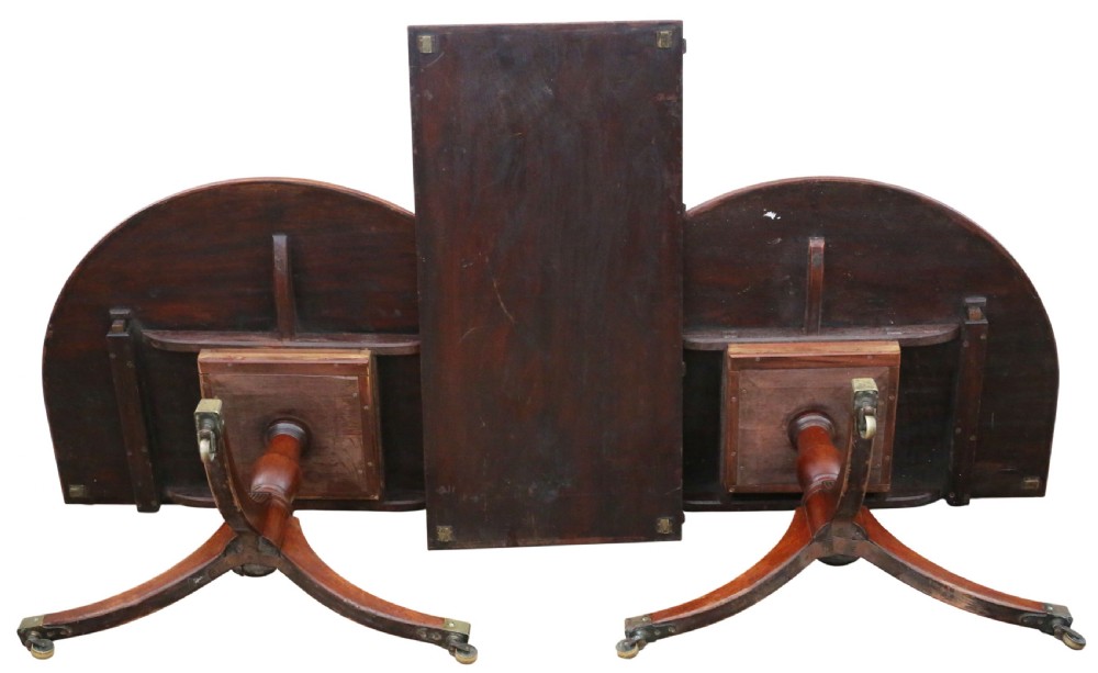 Antique 19th Century ‘D’ End Twin Pedestal Dining Table – Fine Quality View X