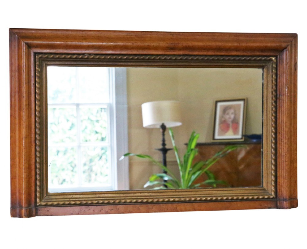Antique 19th Century Birdseye Maple Overmantle Mirror – Fine Quality
