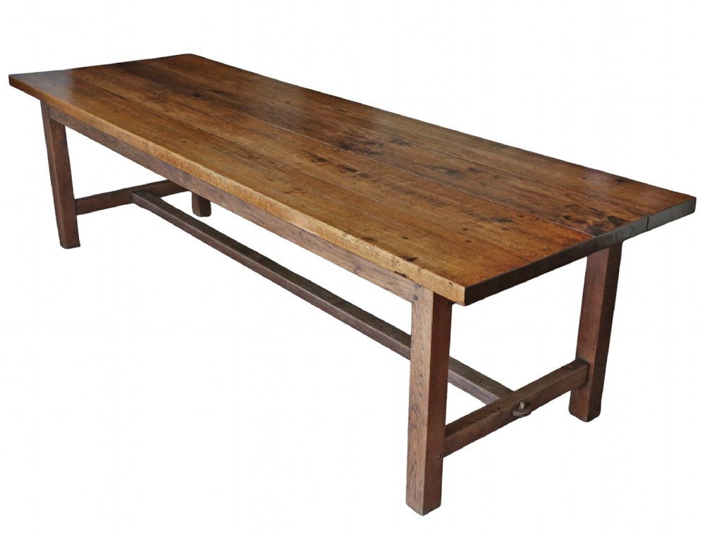 Antique c.1900 Large Oak Dining Table – 8'7”, Fine Quality View II