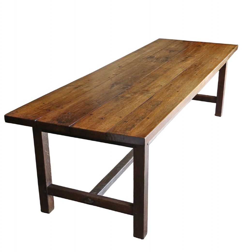 Antique c.1900 Large Oak Dining Table – 8'7”, Fine Quality View III