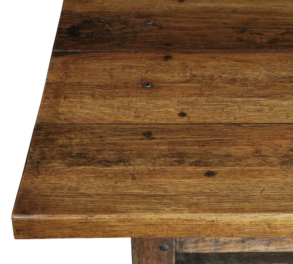 Antique c.1900 Large Oak Dining Table – 8'7”, Fine Quality View IX
