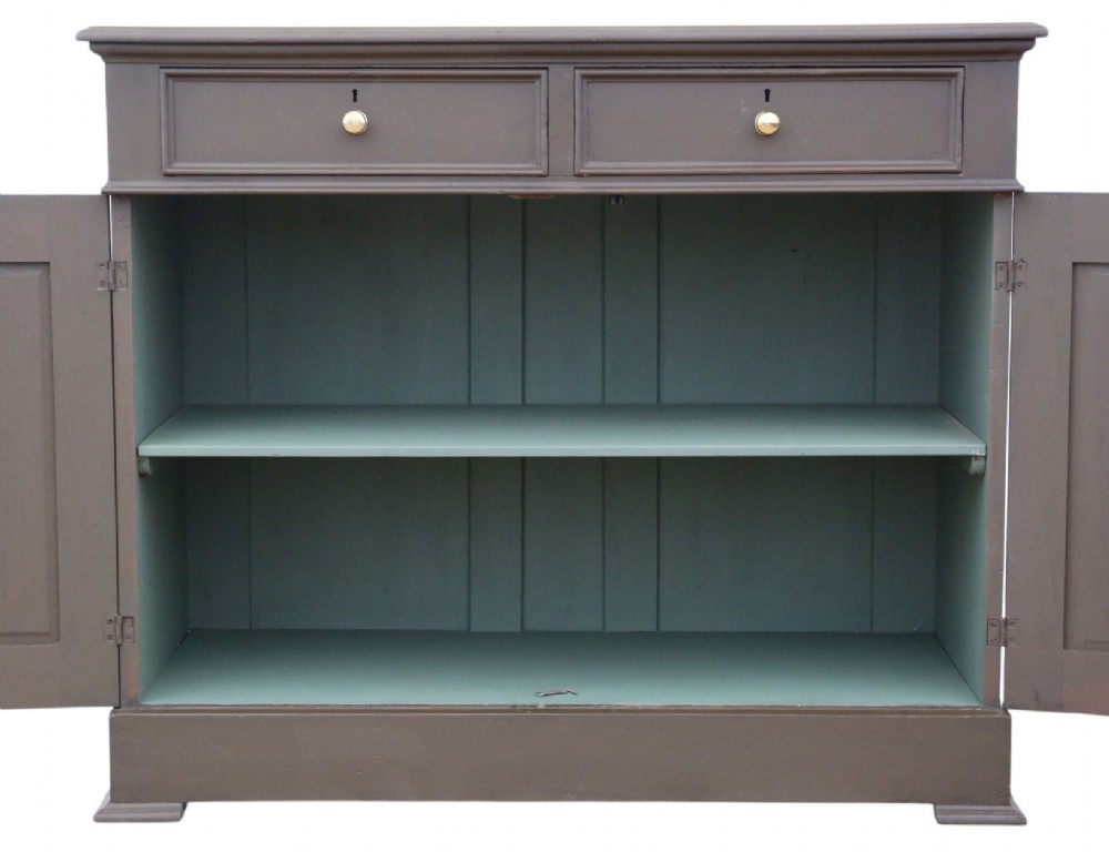 Quality Antique Chocolate Painted Cupboard Sideboard 19th Century View IV