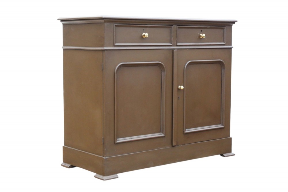 Quality Antique Chocolate Painted Cupboard Sideboard 19th Century View VI